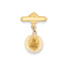14K Yellow Gold Polished & Solid Saint Lucy "Pray For Us" Religious Medal Pin - XR753