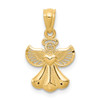14K Yellow Beautiful Gift Polished Charm Guardian Angel W/ Heart D/C Pendant - XR918