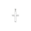 14K White Gold Polished Textured Flat Latin Cross Christianity Religious Pendant - XWR11