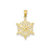 14K Yellow Gold Diamond Cut Snowflake Polished Fancy Charm Pendant For Necklace - YC494