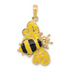 Women's Ladies 14K Yellow Gold Polished & Enamel Bumblebee Pendant For Necklace - YC576