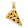 Women's Ladies 14K Yellow Gold Polished & Enameled Pizza Slice Fancy Pendant - YC880