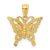 14k Yellow Gold Diamond Cut Beautiful Butterfly Charm - YC966