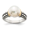 Freshwater Cultured Pearl Ring .925 Sterling Silver Antique Sz 6-8 Shey Couture