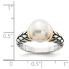 Freshwater Cultured Pearl Ring .925 Sterling Silver Antique Sz 6-8 Shey Couture