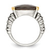 Smokey Quartz Flower Ring .925 Sterling Silver Antique Size 6 - 8 Shey Couture