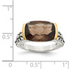 Smokey Quartz Flower Ring .925 Sterling Silver Antique Size 6 - 8 Shey Couture