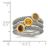 Multi Gemstone 3 Stackable Rings Sterling Silver & Gold Tone Sz 6-8 Shey Couture