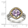 Pink Amethyst Ring .925 Sterling Silver & 14K Gold Accent Sz 6 - 8 Shey Couture