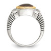 Black Pearl Diamond Ring Sterling Silver 14K Accent 0.03 Ct Sz 6-8 Shey Couture