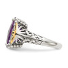 Amethyst Antique Ring Sterling Silver w/ 14K Gold Accent Size 6 - 8 Shey Couture