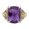 Amethyst Antique Ring Sterling Silver w/ 14K Gold Accent Size 6 - 8 Shey Couture