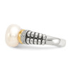 FW Pearl & Diamond Ring Silver w/ 14K Gold Accent 0.03 Ct Size 6-8 Shey Couture