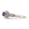 Amethyst Heart Ring Sterling Silver 14K Gold Accent 1/2 Ct Size 6-8 Shey Couture