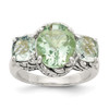 Green Quartz Ring .925 Sterling Silver Antique Finish Size 6 - 8 Shey Couture
