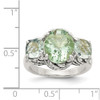 Green Quartz Ring .925 Sterling Silver Antique Finish Size 6 - 8 Shey Couture