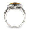 Citrine Ring Bezel Set .925 Silver w/ 14K Gold Accent Size 6 - 8 Shey Couture
