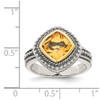 Citrine Ring Bezel Set .925 Silver w/ 14K Gold Accent Size 6 - 8 Shey Couture