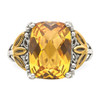 Citrine Ring Bezel Set .925 Silver w/ 14K Gold Accent Size 6 - 8 Shey Couture