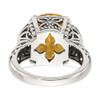 Citrine Ring Bezel Set .925 Silver w/ 14K Gold Accent Size 6 - 8 Shey Couture