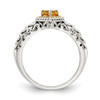 Citrine Heart Ring .925 Sterling Silver w/ 14K Gold Accent Size 6-8 Shey Couture