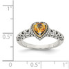 Citrine Heart Ring .925 Sterling Silver w/ 14K Gold Accent Size 6-8 Shey Couture