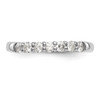 14k White Gold Diamond Wedding Band 7 Stone Basket Set Ring 1/4 Ct to 1 5/8 Ct.