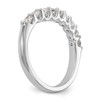 14k White Gold Diamond Wedding Band 9 Stone Trellis Set Ring 1/3 Ct to 7/8 Ct.