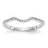 14k White Gold Diamond Wedding Band for Solitaire Contoured Ring 0.06 to 1/5 Ct.