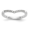 14k White Gold Diamond Wedding Band 'V' Contour Anniversary Ring 1/8 Ct - 1/6 Ct