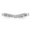 14k White Gold Diamond Wedding Band 'V' Contour Anniversary Ring 1/8 Ct - 1/6 Ct