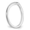 14k White Gold Diamond Wedding Band 'V' Contour Anniversary Ring 1/8 Ct - 1/6 Ct