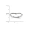 14k White Gold Diamond Wedding Band 'V' Contour Anniversary Ring 1/8 Ct - 1/6 Ct