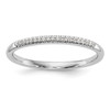 14k White Gold Round Diamond Wedding Band Slim Anniversary Ring 1/20 Ct - 1/3 Ct
