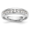 14k White Gold Diamond Wedding Band 9 Stone Anniversary Ring 1/8 Ct to 1 Ct.