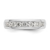 14k White Gold Diamond Wedding Band 9 Stone Anniversary Ring 1/8 Ct to 1 Ct.