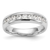 14k White Gold Diamond Wedding Band 9 Stone Anniversary Ring 1/8 Ct to 1.38 Ct.