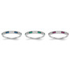 14k White Gold Diamond & Gemstone Wedding Band Milgrain Anniversary Ring 1/6 TCW