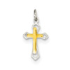 .925 Sterling Silver & Vermeil Cut Out Double Cross Children's Charm