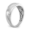 14k White Gold Men's Round Diamond Wedding Band Tiered & Grooved Ring 3/8 Ct.