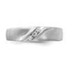 14k White Gold Men's Diamond Wedding Band 6.25mm Brushed Finish Ring 1/10 Ct.