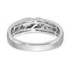 14k White Gold Men's Diamond Wedding Band 6.25mm Brushed Finish Ring 1/10 Ct.