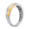 14k Two Tone Gold Men's Diamond Wedding Band 6.5mm Crossover Ribbon Ring 1/6 Ct.