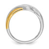 14k Two Tone Gold Men's Diamond Wedding Band 7.5mm Crossover Ribbon Ring 1/4 Ct.
