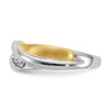 14k Two Tone Gold Men's Diamond Wedding Band 7.5mm Crossover Ribbon Ring 1/4 Ct.