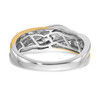 14k Two Tone Gold Men's Diamond Wedding Band 7.5mm Crossover Ribbon Ring 1/4 Ct.