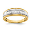 14k Two Tone Gold Men's Diamond Wedding Band 7.5mm Anniversary Ring 1/4 Ct.