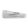 14k White Gold Men's 3 Stone Diamond Wedding Band Inlay Center Ring 1/8 Ct.