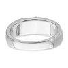 14k White Gold Men's 3 Stone Diamond Wedding Band Inlay Center Ring 1/8 Ct.