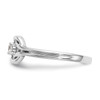 14k White Gold Solitaire Diamond Love Knot Engagement Braid Promise Ring 1/8 Ct.